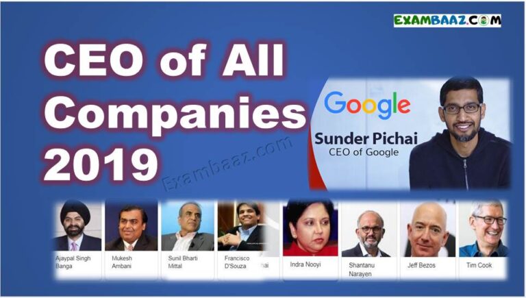 CEO of All Companies In Hindi 2019