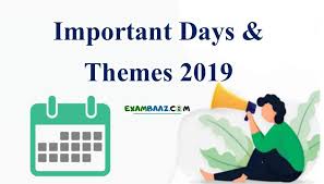  Important Days and Themes 2019 PDF Download