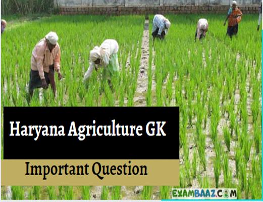 Haryana Agriculture GK Question
