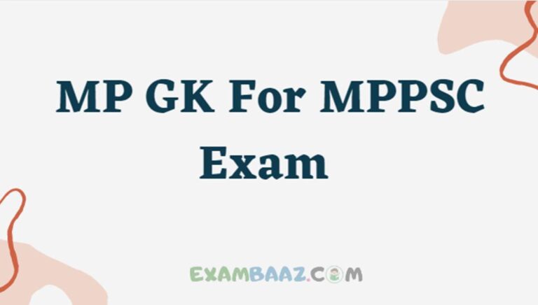 MP GK For MPPSC
