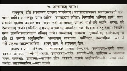 essay on my village in sanskrit 