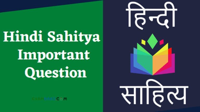 hindi sahitya important question
