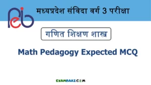 MP Samvida Varg 3 Math Pedagogy Expected MCQ: परीक्षा में शामिल होने से पूर्व जरूर पढ़ें 'मैथ्स पेडगॉजी' के यह सवाल